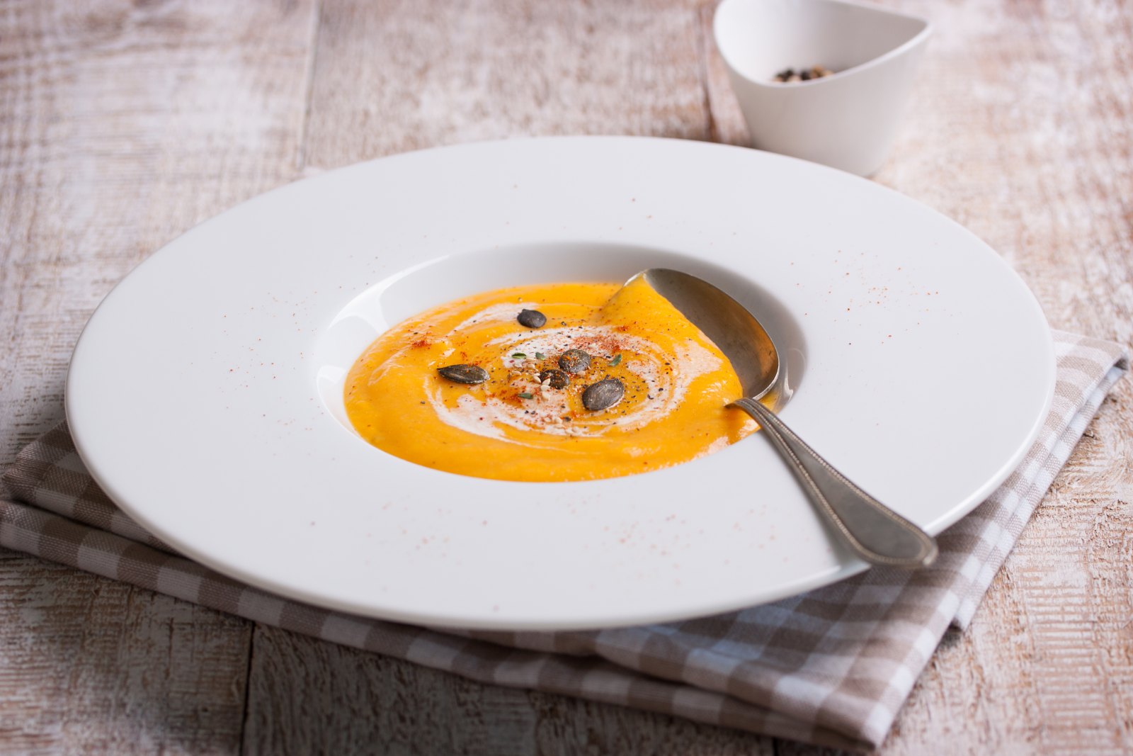 Soupe de courge aux graines de courge, l’une des huit soupes de la liste