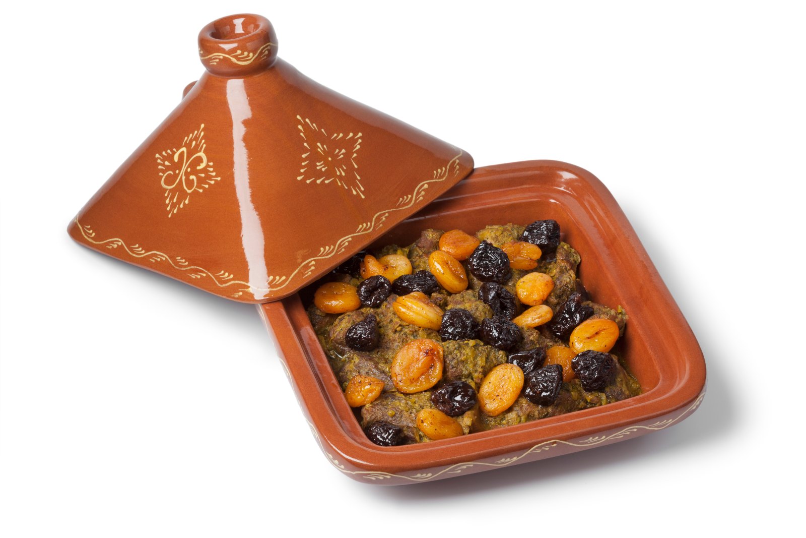 Tajine de viande aux pruneaux et abricots secs, sans oignon ni ail
